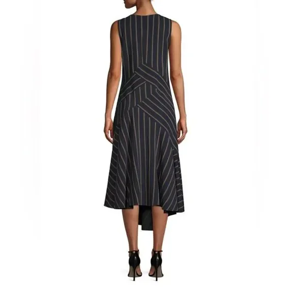 Lafayette Ashlena V-Neck‎ Sleeveless Asymmetric Draped Midi Dress, Size 6